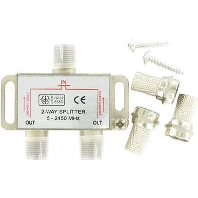 Afbeelding van Kopp coax f connector 2 weg verdeler 6,5mm metaal