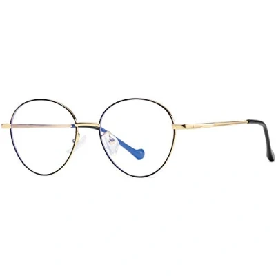 Afbeelding van Joopin Blauwe Licht Bril Anti Blauwlicht Computer Gaming Scherm Brillen Dames Heren Transparant Ronde (Zwart Goud Frame)