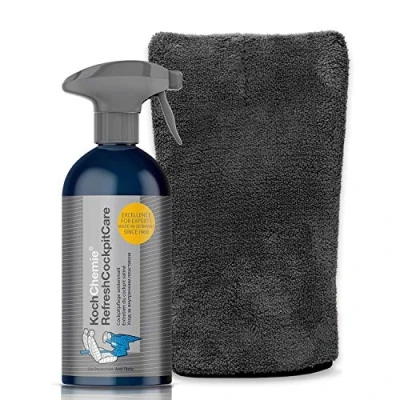 Afbeelding van detailmate Interieurreinigingsset: Koch Chemie Refresh Cockpit Care zijdemat 500 ml microvezel precisiehandschoen 1000 GSM
