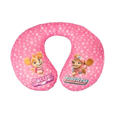Afbeelding van Paw Patrol Nekkussen voor meisjes met de personages Skye en Liberty, perfect op reis, extra comfortabel wasbaar.