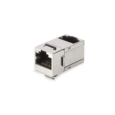 Afbeelding van DIGITUS Keystone koppeling Cat 6A Afgeschermd 2x RJ45 bus Gebogen 500 MHz 10GBase T Klasse EA Metalen behuizing