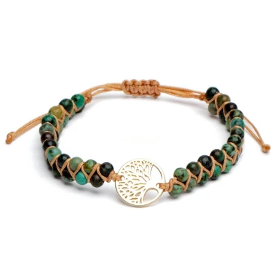Afbeelding van Zentana Turkoois Armband Afrikaans Tree of life Verstelbaar