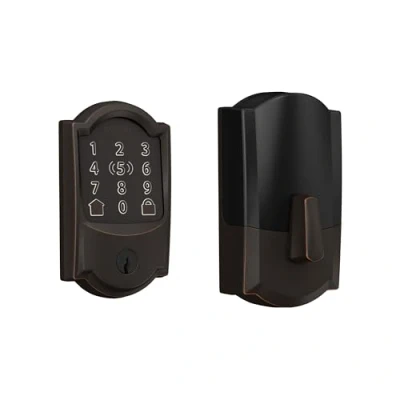 Afbeelding van Schlage BE499WB CAM 716 coderen plus Smart WiFi Riegel Lock, Brons Kleur