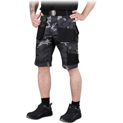 Afbeelding van REIS FORECO TS Werkshorts Mannen Gevechtsshorts Veiligheidsshorts Werkkleding Shorts Tuinbroek Camouflage Zwart Maat: L