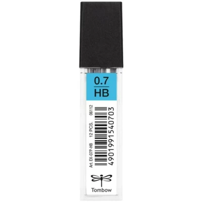 Afbeelding van Tombow EX 07P HB 12 stuks vullingen voor vulpotloden, punt 0,7 mm, hardheid