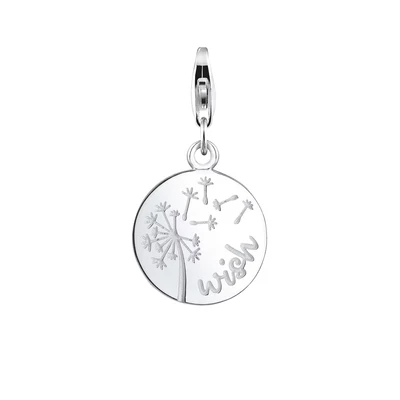 Afbeelding van Nenalina paardenbloem charm hanger 925 sterling zilver voor dames, sieraden motief paardenbloem, geschikt alle gangbare bedeldragers en bedelarmband, kleur zilver, 0405142119