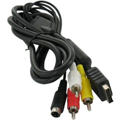 Afbeelding van Composiet en S VHS AV kabel voor Sony PlayStation 1, one, 2 3 / zwart 1,8 meter