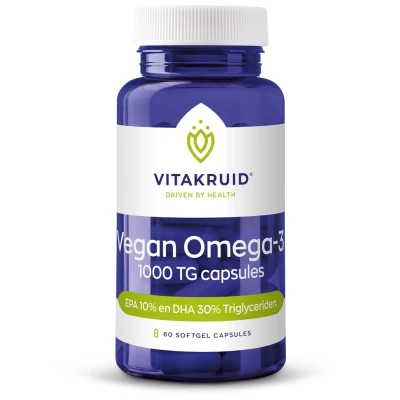 Afbeelding van Vitakruid Vegan Omega 3 1000 Triglyceriden 300 Dha 100 Epa, 60 Soft tabs