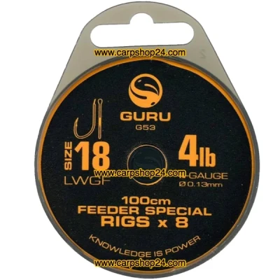 Afbeelding van Guru LWGF Feeder Special 100cm (8 rigs) Maat : 0.13mm haak 18