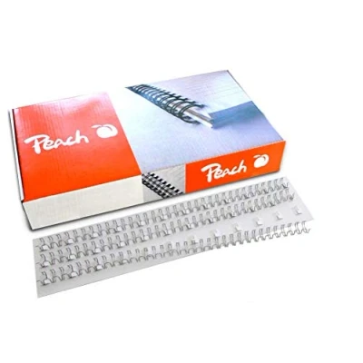 Afbeelding van Peach PW064 01 A4 draadruggen A4, 6 mm, 45 vellen, 100 stuks, zilver