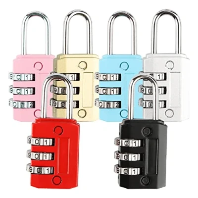 Afbeelding van 6 stuks cijferslot, hangslot, 3 cijferig resetbaar, kofferslot, slot met cijfercode, voor kluis, fitnessstudio, school