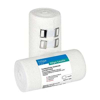 Afbeelding van Höga Lastic Idealbinde, textiel elastische idealbinding conform DIN 61632, 8 cm x 5 m uitgerekt, zeer huidvriendelijk, luchtdoorlatend, elastisch, 2 pack