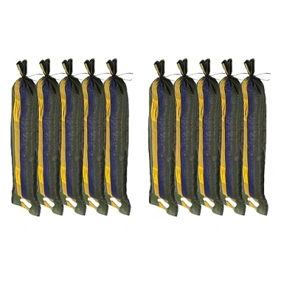 Afbeelding van Miko® Zandzakken, zandzakken voor bescherming tegen overstromingen, silozandzakken ongevuld, silozakken, waterblokkering, 25 x 100 cm, met trekkoord en draaglussen, 10 stuks