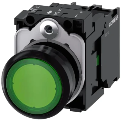 Afbeelding van Siemens 3SU11020AB401BA0 3SU1102 0AB40 1BA0 Verlichte druktoets Kunststof frontring, Bedieningsknop vlak Groen 1 stuk(s)