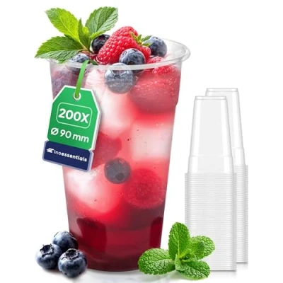 Afbeelding van Inoverse plastic bekers drinkbekers, wegwerpbekers transparante uitschenkbeker, partybekers kunststof, wegwerp bekers, feestservies, 0,5 l 200 stuks