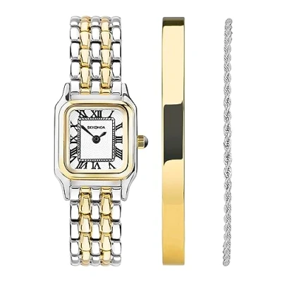 Afbeelding van Sekonda Monica Dameshorloge, 20 mm, kwartshorloge in wit met Romeinse cijfers, analoog display en legering band, Cadeauset