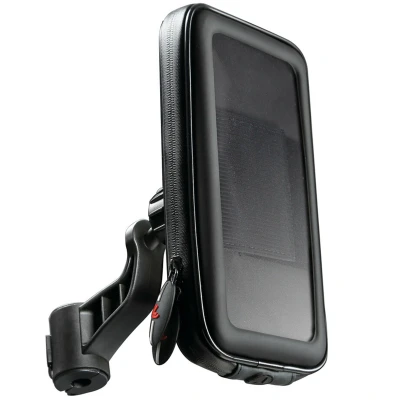 Afbeelding van Lampa Smart scooter Case Telefoonhouder Spatwaterbestendig Spiegel en windscherm bevestiging Zwart Kunststof