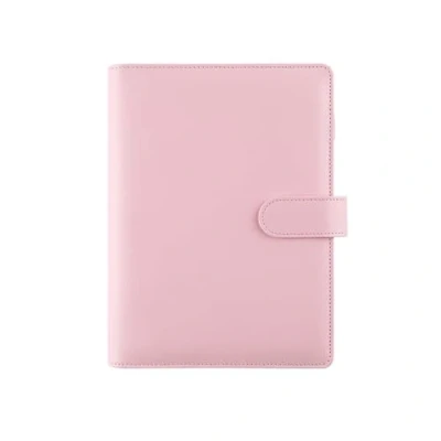 Afbeelding van Frogetu A5 ringband, A5, navulbaar, budgetbinder, kunstleer, 6 gaats afdekking, organizer voor kantoor, school en reiswerk (binnenpapier niet inbegrepen) (roze)