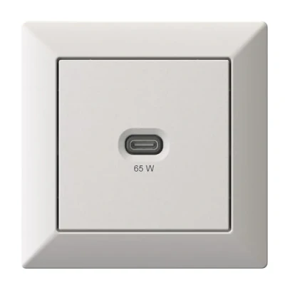 Afbeelding van Inbouw USB laadstation, C 65 watt lader, mat wit