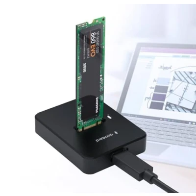 Afbeelding van Desktop USB Type C M.2 SATA&amp;NVME SSD drive docking station, black