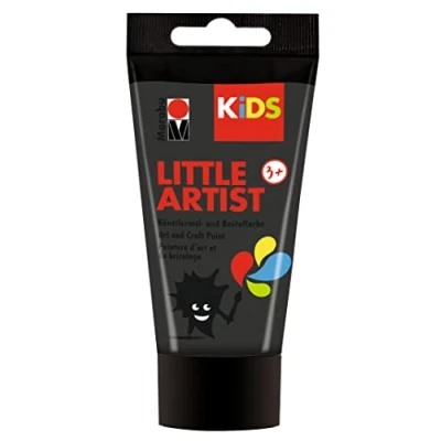 Afbeelding van Marabu 03050002073 KiDS Little Artist, schilder en knutselverf, zwart, 75 ml, veganistisch, droogt snel, voor kinderen vanaf 3 jaar