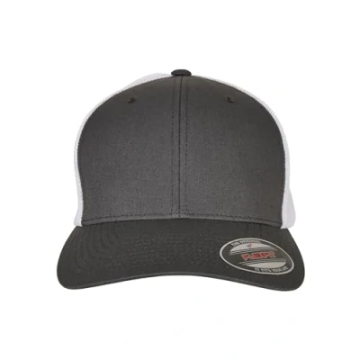Afbeelding van Flexfit Mesh Trucker Cap 2 kleurig uniseks baseballcap voor dames en heren, zwart/wit, L/XL