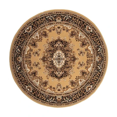Afbeelding van Vintage Vloerkleed Bruin Rond Perzisch Retro Nain 235 Ø (XXL) Interieur05