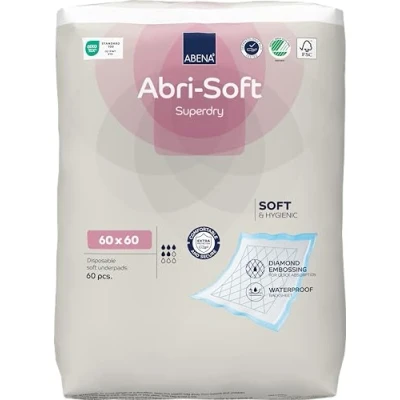 Afbeelding van ABENA Abri Soft Superdry Wegwerp incontinentie bedpads, milieuvriendelijke onderpads, lekbescherming, zachte en veilige bedbeschermers voor 60 x cm, 1000 ml, PK