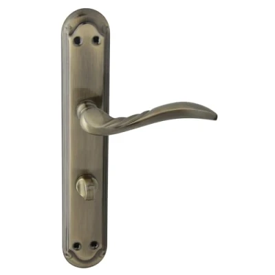 Afbeelding van domino PETRA M3 Deurklink, 78 stuks, voor toilet, badkamer, links en rechts deurbeslag toilet/badkamerdeuren, L vorm, van aluminium, brons