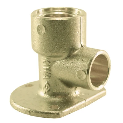 Afbeelding van Riko Messing soldeer muurplaat laag+verhoogde aansluiting1/2&quot;x15