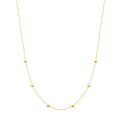 Afbeelding van zilver verguld (geel) collier hartjes 41 + 4 cm 3 micron 2103425