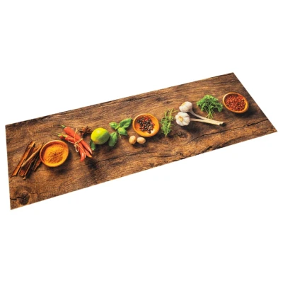 Afbeelding van Keukenmat wasbaar kruidenprint 45x150 cm fluweel