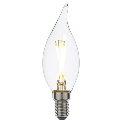 Afbeelding van Led filament E14 kaarslamp 2,5 Watt, met tip, warm wit licht (2700K), dimbaar tot 0%, 250 lumen Ø35mm
