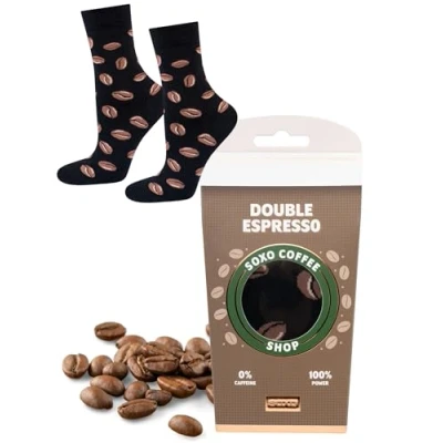 Afbeelding van soxo Koffie Warmte Sokken Heren Cadeau Voor Vrouwen Geschenkdoosjes Socks Happy 35 40 Espresso 1 Paar