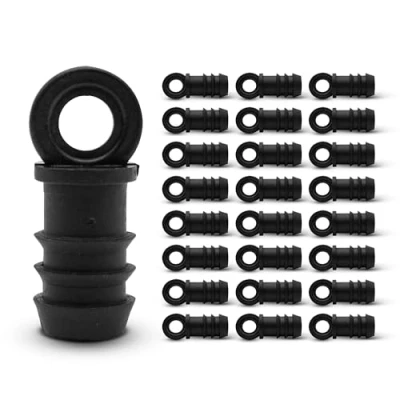 Afbeelding van DOJA Barcelona Druppelslang eindkappen, 16 mm eindstoppers, verpakking van 25 stuks, tuinslang eindkappen voor irrigatiesystemen, druppelirrigatieslangconnector tuin, camping, landbouw
