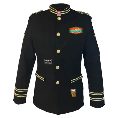Afbeelding van Fjesta© Kruikenstad jasje met emblemen Uniform jas Heren Maat L Carnavalskleding Carnaval