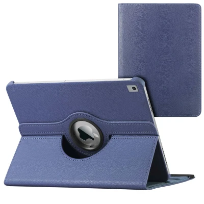 Afbeelding van Apple iPad Air 10.5 Hoes: iMoshion 360 Draaibare Bookcase Donkerblauw Kunstleder Tablet Hoezen