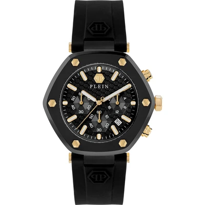 Afbeelding van Philipp Plein The Hexagon Chrono PWZBA0223 Horloge Siliconen Zwart Ø 42 mm