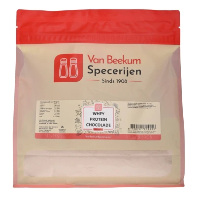 Afbeelding van Van Beekum Specerijen Whey Protein Chocolade 1 kilo (hersluitbare stazak)