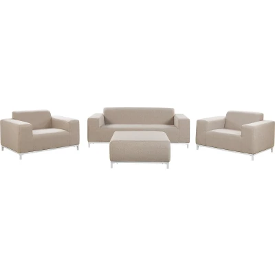Afbeelding van Beliani Loungeset ROVIGO Beige 4 delig
