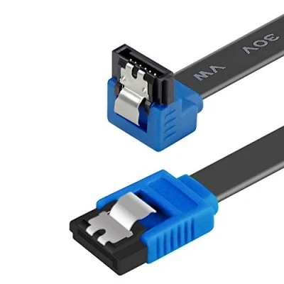 Afbeelding van Benfei SATA kabel III, III 6 Gbps, 90 graden rechte hoek met vergrendeling, 18 inch voor HDD, SSD, cd stuurprogramma, schrijver