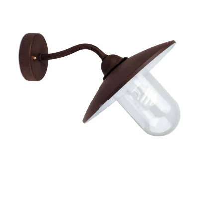 Afbeelding van Faro Lighting Wally 1 Light Outdoor Fisherman Dome Wall Roestbruin IP44, E27