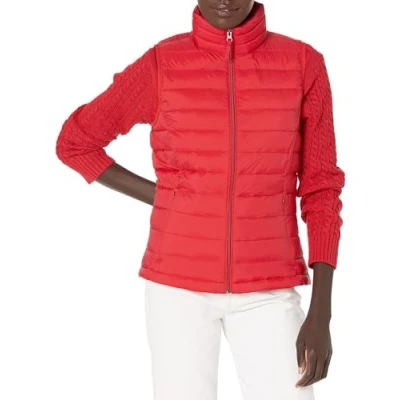 Afbeelding van Amazon Essentials Lichtgewicht Waterbestendig Packable Puffer Vest Down Alternatieve Jas, Rood, L
