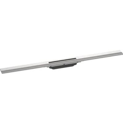Afbeelding van hansgrohe RainDrain Flex, afvoergoot, kant en klare set, douchegoot 900 mm, afvoerafvoer douche in te korten, geborsteld roestvrij staal