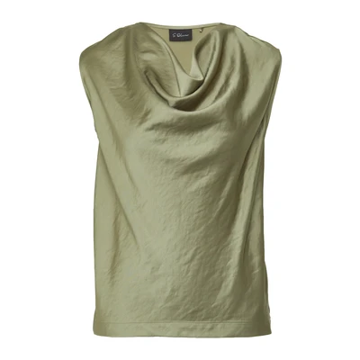 Afbeelding van s.Oliver Black Label ÄRMELLOSE MIT Wasserfallausschnitt Top, Dames, Maat: 34, Olivgrün