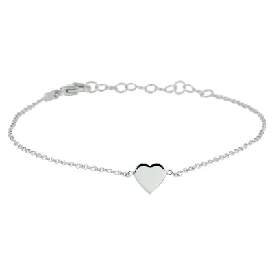 Afbeelding van Zilver Gerhodineerde Armband Hart 16 19 cm