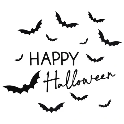 Afbeelding van Deursticker Happy Halloween Vleermuis