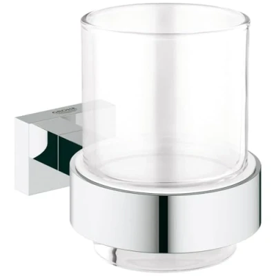 Afbeelding van Grohe Essentials Cube glas met houder chr.