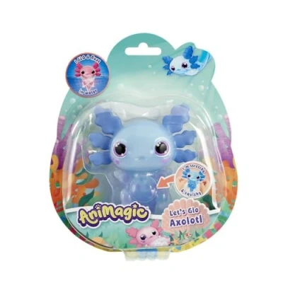 Afbeelding van Animagic Let&#039;s Glo Axolotl drijvende vis, licht op in het water, willekeurige selectie tussen roze en blauw