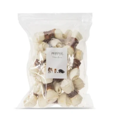 Afbeelding van Gezonde Hondensnacks Petstyle Living Geknoopt Bot Wit Met Eend